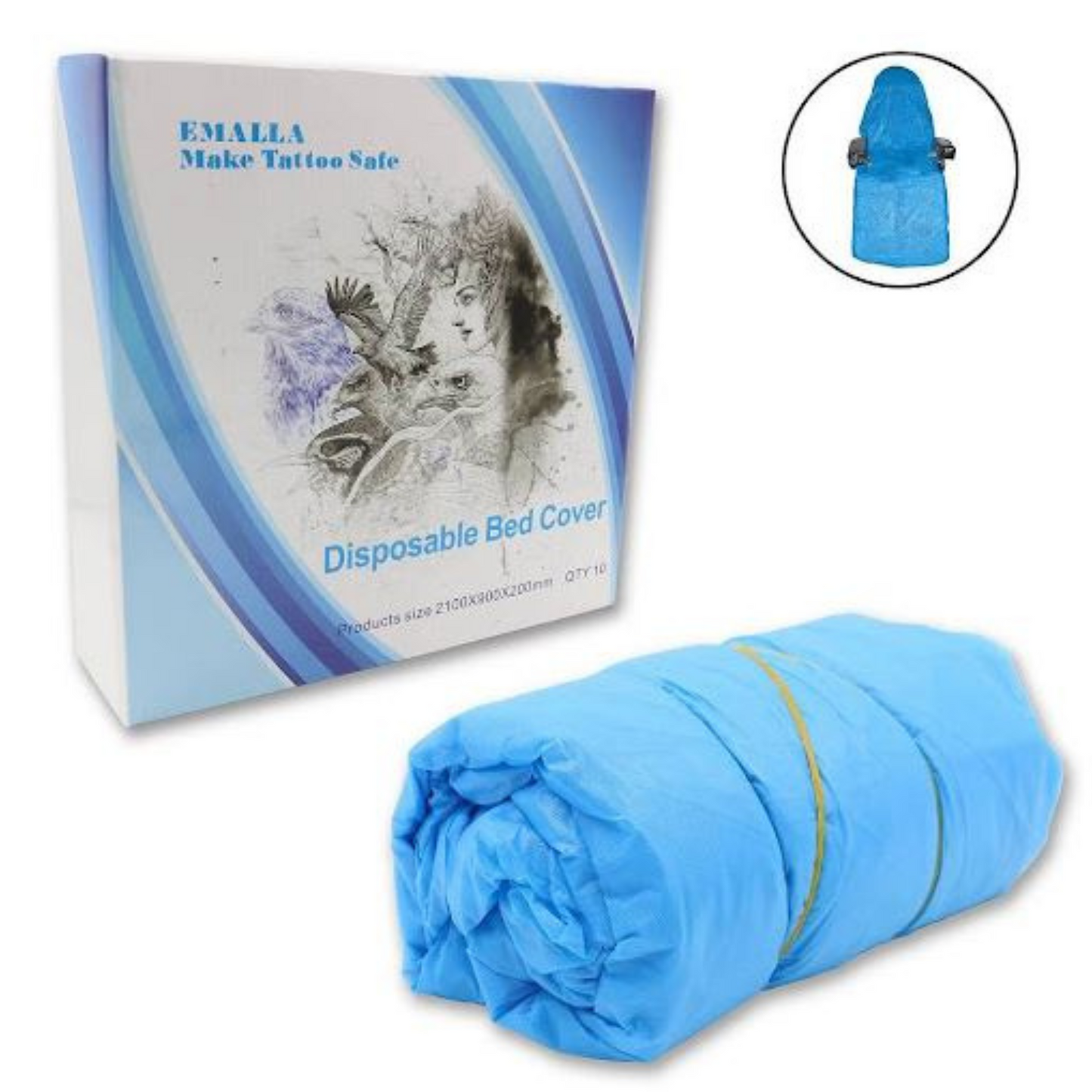 Draps-Contours Jetables Bleus (10) - Lucifer Tattoo Supply