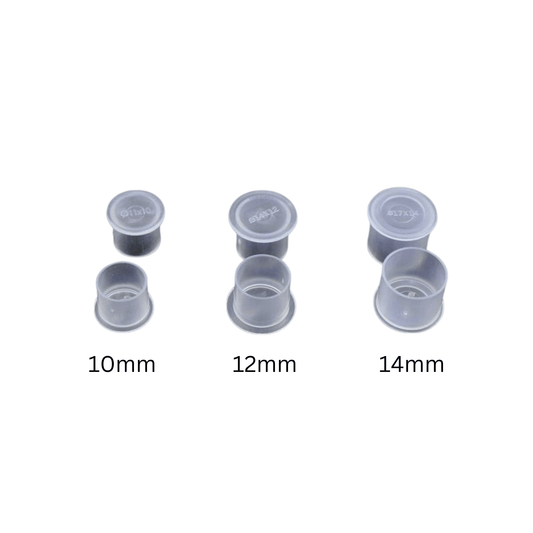 T-Cups claires (10mm, 12mm, 14mm) - Lucifer Tattoo Supply
