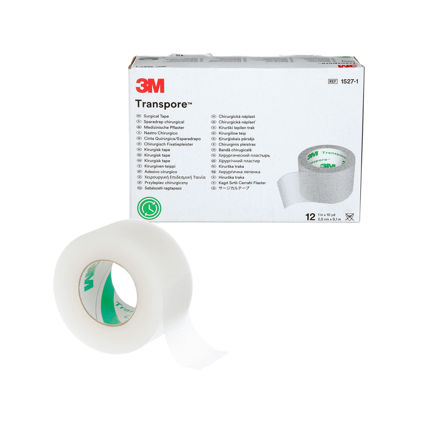 Diachylon Transpore Plastifié 1'' de 3M (12)